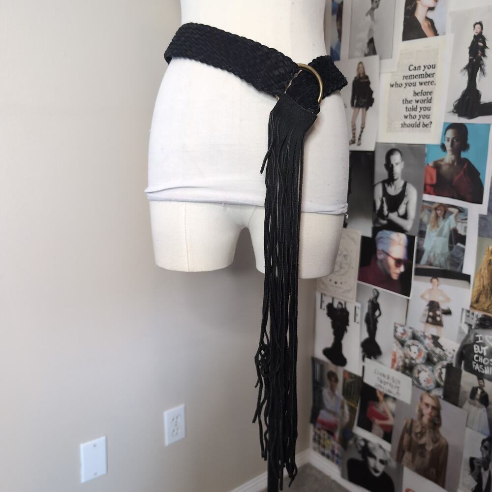 Braided Suede Look Fringe Ring Belt Handmade